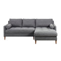 Loungebank met chaise longue in grijs stof