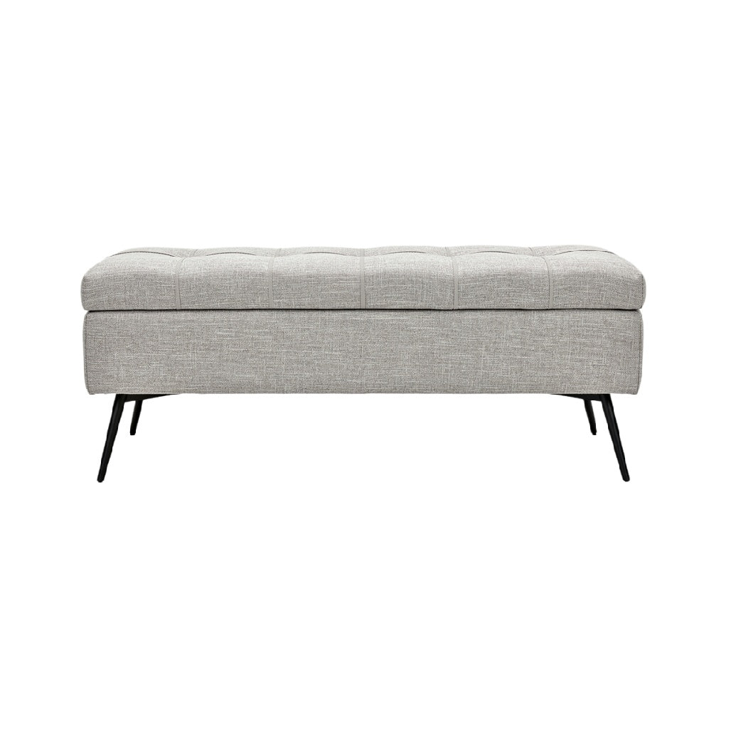 **Moderne Grijze Hocker met Zwarte Poten**