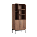 Moderne houten vitrinekast met metalen poten