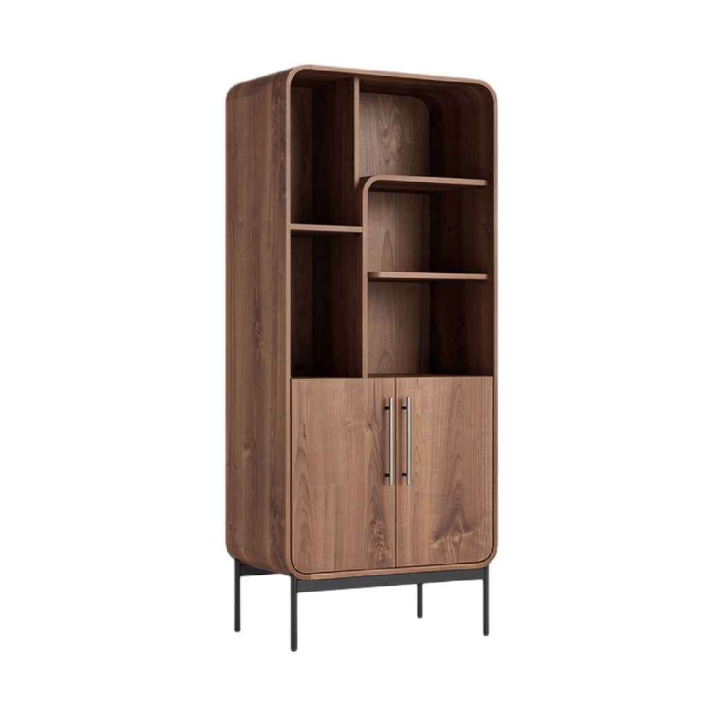 Moderne houten vitrinekast met metalen poten